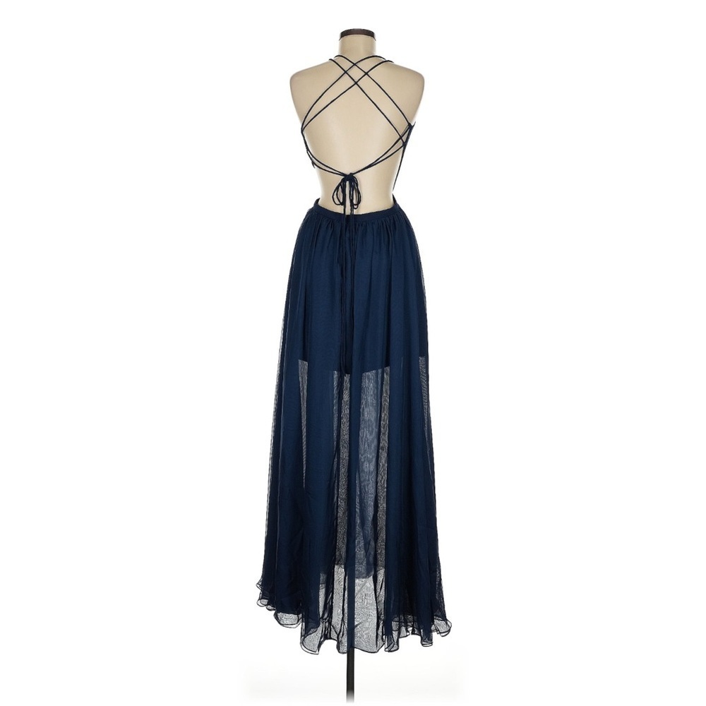Fame & Partners Navy Blue Maxi Dress - Picture 2 of 6